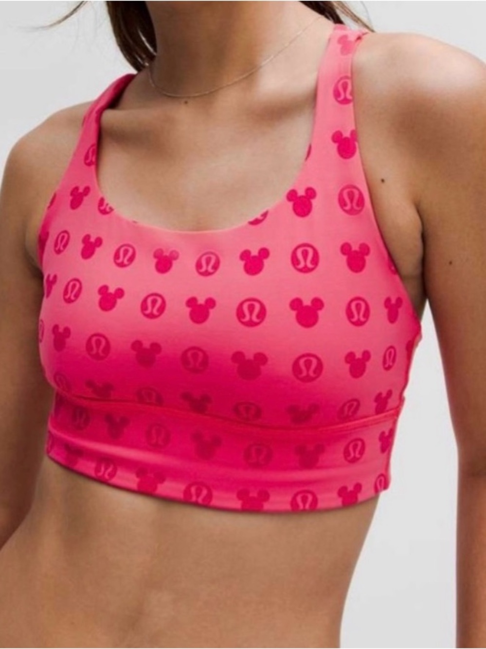 lululemon athletica Hot Pink Mickey Logo Sports Bra